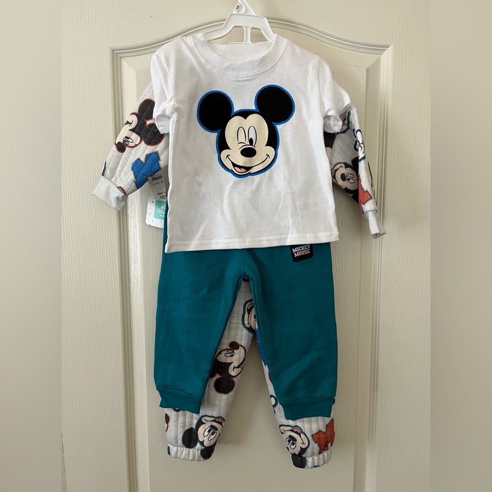 Disney Mickey Kids Pajama Set - White and Teal